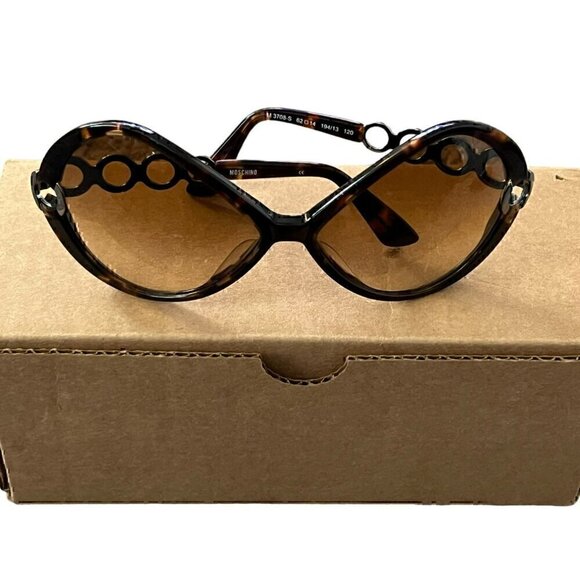 Moschino Womens Sunglasses Brown Leopard Frame Cat Eye Anti UV M 3708-S - Picture 1 of 12